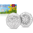 . 1 aaaaaaaaacoin AUSTRIA 5 EUROS 2025 FLOR DE NARCISO Serie MONEDA DE PASCUA PLATA BLISTER SC Osterreich