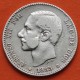 ESPAÑA Rey ALFONSO XII 1 PESETA 1885 * 18 / 86 Tipo PATILLAS MSM KM.686 MONEDA DE PLATA Spain silver R/3