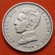 . @RARA VARIANTE CERO PARTIDO@ ESPAÑA Rey ALFONSO XIII 1 PESETA 1904 * 19 04 SMV KM.721 MONEDA DE PLATA Spain R/5