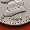 . @RARA VARIANTE CERO PARTIDO@ ESPAÑA Rey ALFONSO XIII 1 PESETA 1904 * 19 04 SMV KM.721 MONEDA DE PLATA Spain R/5