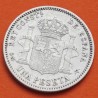 . @RARA VARIANTE CERO PARTIDO@ ESPAÑA Rey ALFONSO XIII 1 PESETA 1904 * 19 04 SMV KM.721 MONEDA DE PLATA Spain R/5