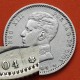 . @RARA VARIANTE CERO PARTIDO@ ESPAÑA Rey ALFONSO XIII 1 PESETA 1904 * 19 04 SMV KM.721 MONEDA DE PLATA Spain R/5