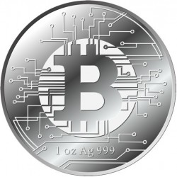 . 1 aaaacoin CHAD 5000 FRANCOS 2022 BITCOIN Cripto coin MONEDA DE PLATA PURA Tchad 1 ONZA OZ silver (TXT)