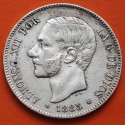 ESPAÑA 5 PESETAS 1885 * 18 86 MSM REY ALFONSO XII KM.688 MONEDA DE PLATA (DURO) Spain silver R/4