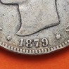 @ESCASA@ ESPAÑA 5 PESETAS 1879 * -- -- EMM REY ALFONSO XII KM.676 MONEDA DE PLATA (DURO) Spain silver R/5