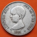 ESPAÑA 5 PESETAS 1891 * 18 91 PGM REY ALFONSO XIII KM.689 MONEDA DE PLATA (DURO) Spain silver R/3