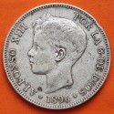 ESPAÑA 5 PESETAS 1896 * 18 96 PGV REY ALFONSO XIII KM.707 MONEDA DE PLATA (DURO) Spain silver R/4