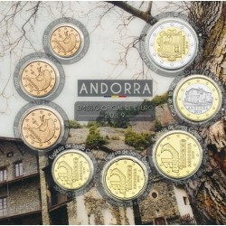 .ANDORRA CARTERA OFICIAL EUROS 2019 SET 1+2+5+10+20+50 Centimos + 1 EURO + 2 EUROS 2019 SC 8 MONEDAS