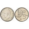 @DURO DEL ERROR - LUJO@ ESPAÑA 5 PESETAS 1975 * 80 MUNDIAL JUAN CARLOS I @RARA@ MONEDA DE NICKEL SIN CIRCULAR