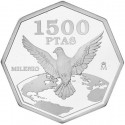 1 moneda NO ESTUCHE x España 1500 PESETAS 2000 MILENIO PALOMA DE LA PAZ PLATA PROOF SI CÁPSULA FNMT