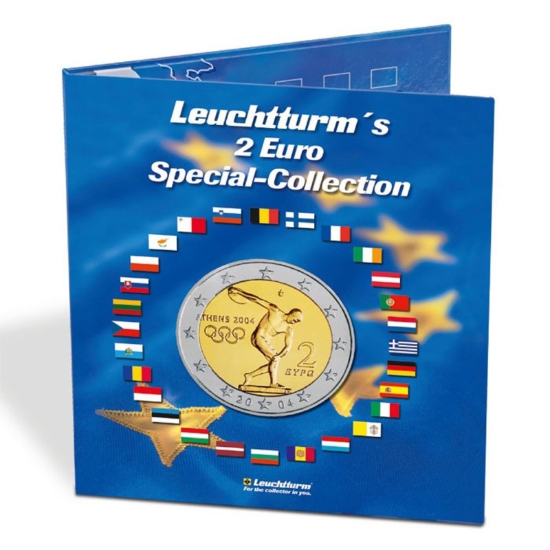 @2ª MANO@ ALBUM LEUCHTTURM PRESSO 2 EURO SPECIAL COLLECTION capacidad para 57 MONEDAS de 2 EUROS 2004/2026