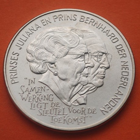HOLANDA 10 ECU 1994 PRINCESA JULIANA y BERNARDO KM.X.74 MONEDA DE NICKEL SC The Netherlands