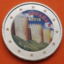 @MONEDA EN COLORES@ ESPAÑA 2 EUROS 2019 MURALLAS DE AVILA SC MONEDA BIMETALICA CONMEMORATIVA + CAPSULA