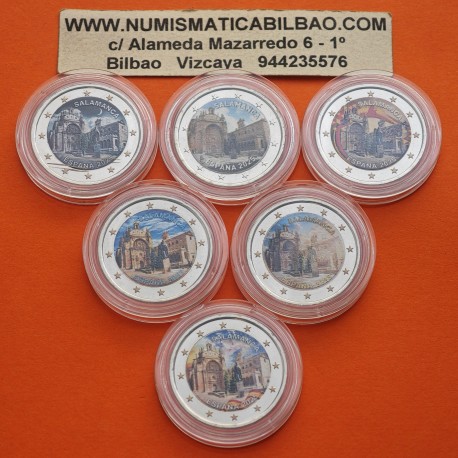 . 1 aaaaaaaaacoin @ENVÍO HOY- 6 x COLORES@ ESPAÑA 2 EUROS 2025 SALAMANCA CONVENTO DE SAN ESTEBAN cápsulas MONEDA SC