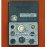 8 monedas x 1973 FRANCIA Coffret FLEURS DE COINS SPECIMEN Francia 10 FRANCOS 1973 PLATA ESTUCHE DETERIORADO