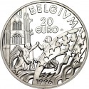 BELGICA 20 EURO 1996 REY ALBERTO II y CASTILLO MONEDA DE PLATA PROOF Belgium 20 Euros 1996