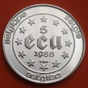 @SOMBRA JUNTO AL BUSTO@ BELGICA 5 ECUS 1988 CARLOS V KM.166 MONEDA DE PLATA PROOF 5 ECU 1988 Belgium silver 0,61 ONZAS R/2