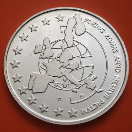 BELGICA 5 ECU 1997 REY ALBERTO y BALDUINO TRATADO DE ROMA KM.205 MONEDA PLATA PROOF + IMPERFECCIONES Belgium silver