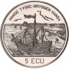 NORUEGA 5 ECU 1995 BERGEN BRYGGE GALEÓN KM.X.14 MONEDA DE NICKEL SC Norway 5 ECUS 1995