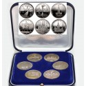 . 6 monedas @ESTUCHE OFICIAL@ RUSIA 1 RUBLO 1977 + 1978 + 1979 + 1980 OLIMPIADA DE MOSCU CCCP NICKEL SC URSS Russia Rouble UNC