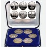 . 6 monedas @ESTUCHE OFICIAL@ RUSIA 1 RUBLO 1977 + 1978 + 1979 + 1980 OLIMPIADA DE MOSCU CCCP NICKEL SC URSS Russia Rouble UNC