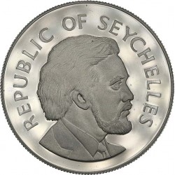 SEYCHELLES 25 RUPIAS 1977 1972 QUEEN ELIZABETH SILVER JUBILEE KM.38 MONEDA DE PLATA PROOF UK Colony 25 Rupees