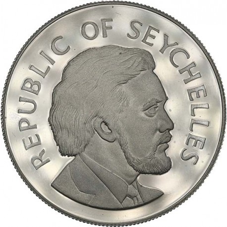 SEYCHELLES 25 RUPIAS 1977 1972 QUEEN ELIZABETH SILVER JUBILEE KM.38 MONEDA DE PLATA PROOF UK Colony 25 Rupees