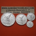 . 4 monedas x MEXICO 1/20 + 1/10 + 1/4 + 1/2 ONZA 2023 ANGEL ALADO PLATA PURA SC silver FRACCIONES DIVISIONAL OZ