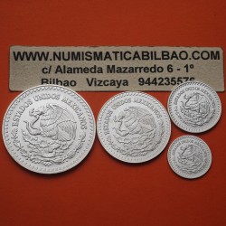 . 4 monedas x MEXICO 1/20 + 1/10 + 1/4  + 1/2 ONZA 2023 ANGEL ALADO PLATA PURA SC silver FRACCIONES DIVISIONAL OZ