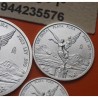 . 4 monedas x MEXICO 1/20 + 1/10 + 1/4  + 1/2 ONZA 2023 ANGEL ALADO PLATA PURA SC silver FRACCIONES DIVISIONAL OZ
