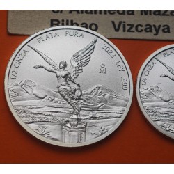 . 4 monedas x MEXICO 1/20 + 1/10 + 1/4  + 1/2 ONZA 2023 ANGEL ALADO PLATA PURA SC silver FRACCIONES DIVISIONAL OZ