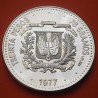 . @2,30 ONZAS@ REPUBLICA DOMINICANA 30 PESOS 1977 BANCO CENTRAL KM.46 MONEDA DE PLATA SC + IMPERFECCIONES Dominican Republic