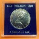 GIBRALTAR 1 CORONA 1980 BUSTO y BARCO DEL ALMIRANTE NELSON KM.12 MONEDA DE NICKEL SC @ESTUCHE OFICIAL@ 1 Crown coin