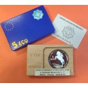 @RARA@ ESPAÑA 5 ECU 1996 CONSELL DE MENORCA CABALLO MONEDA DE PLATA PROOF 1 ONZA ESTUCHE FNMT 5 ECUS 1996