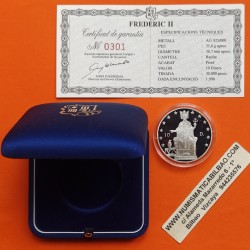 ANDORRA 10 DINERS 1996 FEDERICO II KM.119 MONEDA DE PLATA PROOF Andorra 10 Ecu 1996