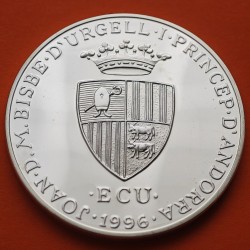 ANDORRA 10 DINERS 1994 DAMA ALEGORICA INGRESO EN EUROPA KM.97 MONEDA DE PLATA PROOF Andorra 10 Ecu