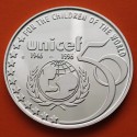 BELGICA 5 ECUS 1996 UNICEF ANNIVERSARY REY ALBERTO y PAOLA KM 203 MONEDA DE PLATA PROOF Belgium silver