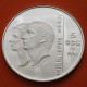 BELGICA 5 ECUS 1996 UNICEF ANNIVERSARY REY ALBERTO y PAOLA KM 203 MONEDA DE PLATA PROOF Belgium silver