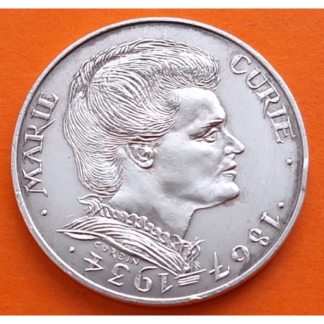 FRANCIA 100 FRANCOS 1984 MARIE CURIE PREMIO NOBEL KM.955B MONEDA DE PLATA MBC + IMPERFECCIONES silver 0,43 ONZAS R/2