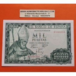 ESPAÑA 1000 PESETAS 1965 SAN ISIDORO SANTIAGO APOSTOL Serie M 1108354 Pick 151 BILLETE MBC + DOBLEZ CENTRAL