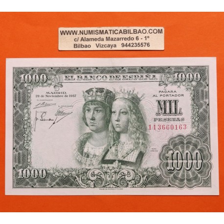 ESPAÑA 1000 PESETAS 1957 REYES CATOLICOS Serie 1I 3660163 Pick 149 BILLETE MBC++ Spain banknote
