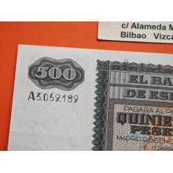ESPAÑA 500 PESETAS 1940 DON JUAN DE AUSTRIA y BARCO Serie A 3059189 Pick 119 @BILLETE RARO@ Spain banknote