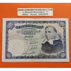 ESPAÑA 500 PESETAS 1946 FRANCISCO DE VITORIA Sin Serie 992259 Pick 132 @RARO BILLETE@ Spain banknote