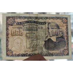 ESPAÑA 500 PESETAS 1946 FRANCISCO DE VITORIA Sin Serie 992259 Pick 132 @RARO BILLETE@ Spain banknote