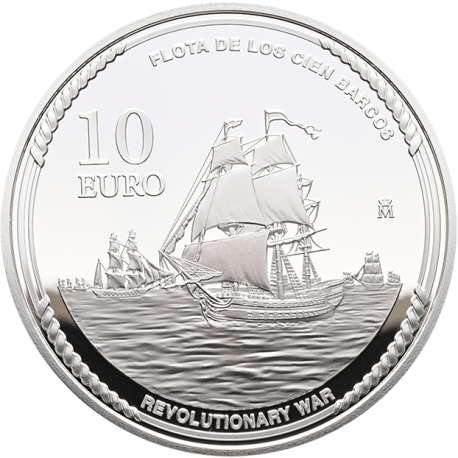 . @17/MARZO Envío@ ESPAÑA 10 EUROS 2026 ALMIRANTE JOSE SOLANO y BOTE Revolutionary War MONEDA DE PLATA FNMT