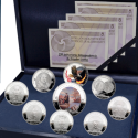 . @17/MARZO Envío@ ESPAÑA 8 monedas x 10 EUROS 2026 + 50 EUROS 2026 Revolutionary War PLATA ESTUCHE FNMT