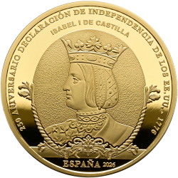 . @17/MARZO Envío@ ESPAÑA 200 EUROS 2026 ISABEL I DE CASTILLA Revolutionary War MONEDA DE ORO FNMT