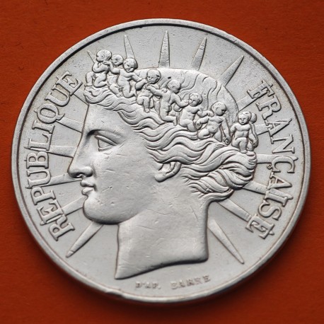FRANCIA 100 FRANCOS 1988 DAMA CON RAYOS FRATERNITE KM.966 MONEDA DE PLATA SC + IMPERFECCIONES 0,46 Onzas