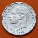 @ESCASA@ ESPAÑA Rey ALFONSO XII 50 CENTIMOS 1885 * 8/6 MSM REY y ESCUDO KM.685 MONEDA DE PLATA MBC+ Spain R/1