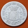 ESPAÑA Gobierno Provisional 50 CENTIMOS 1870 * -/- SNM DAMA TUMBADA KM.659 MONEDA DE PLATA @ESCASA - ESTRELLAS NO VISIBLES@